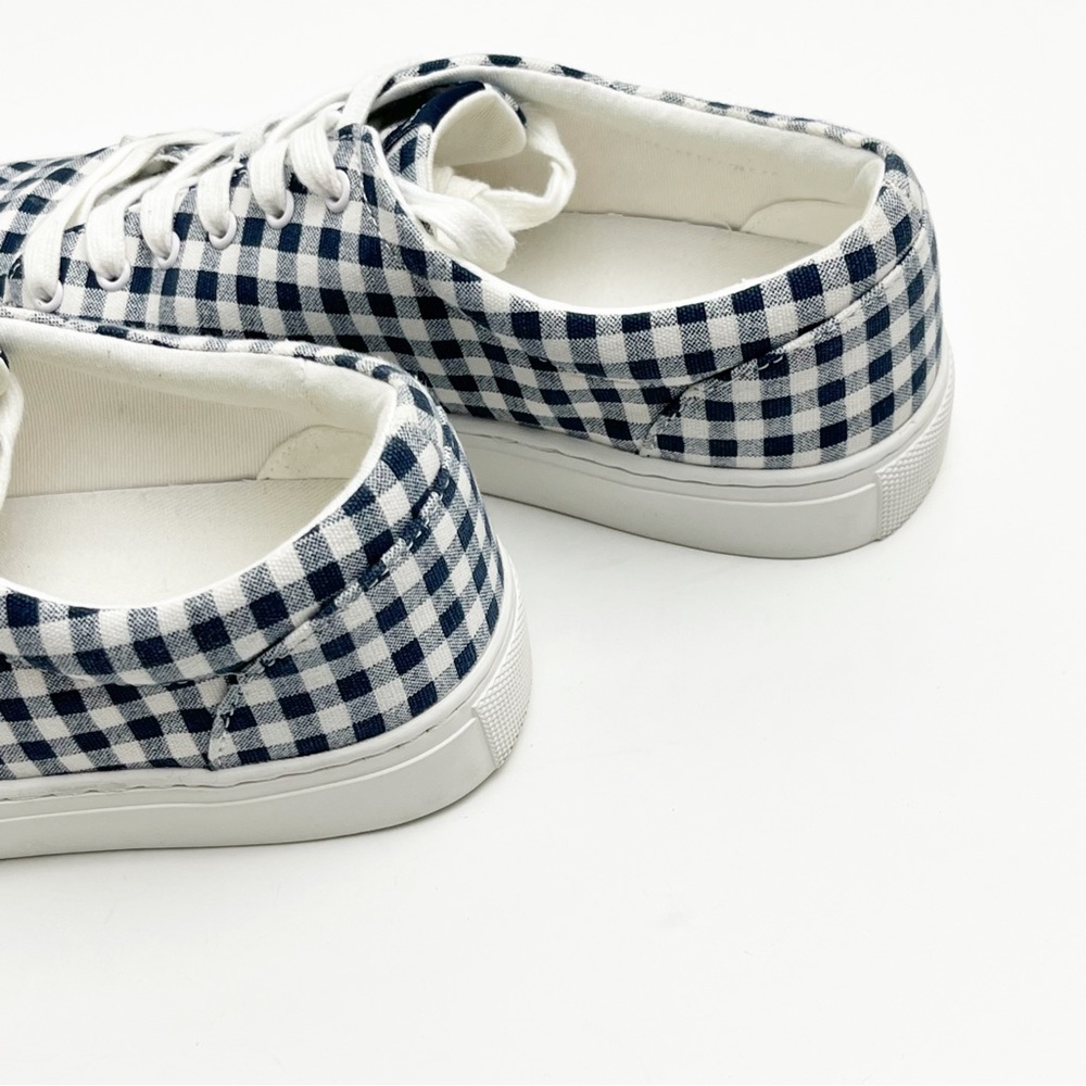 J. CREW Factory Gingham Plaid Lace Up Canvas Shoes, Size 7 - Picture 8 of 10